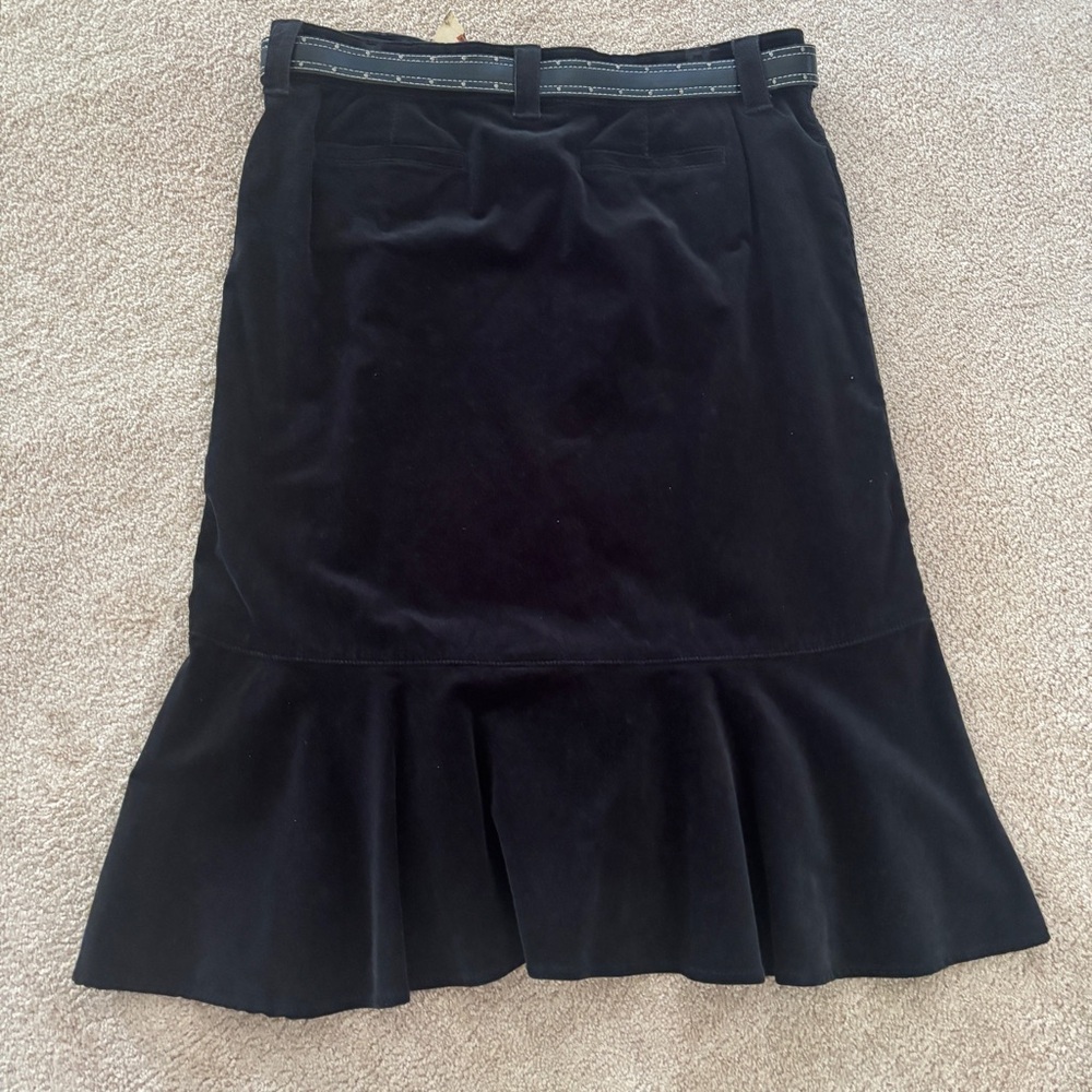 Riders Copper Corduroy Midi Skirt Sz 13 (Jrs Black Belted Western Rodeo Cowgirl - Picture 2 of 9